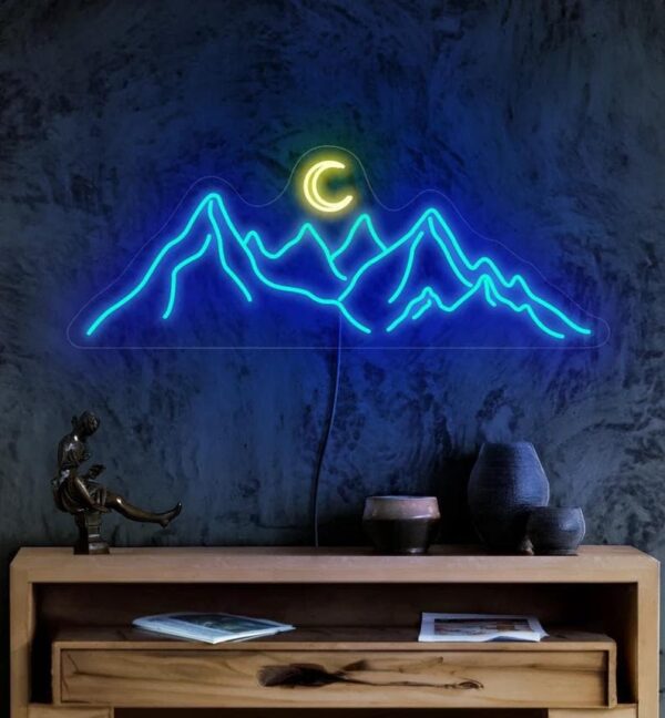 Panneau néon LED paysage de montagne - Image 2