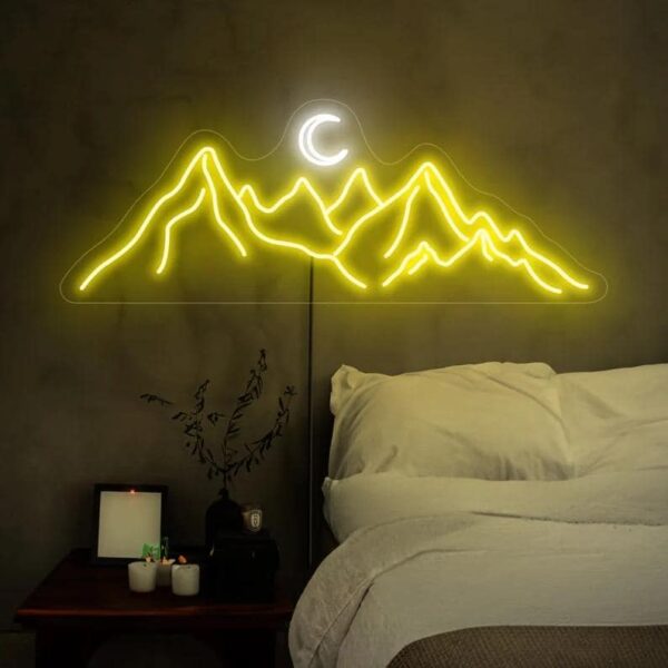 Panneau néon LED paysage de montagne - Image 3