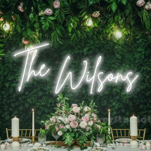 Panneau néon LED personnalisé avec nom pour mariage