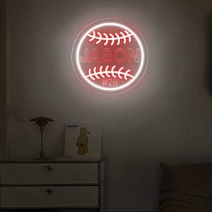 Panneau néon LED personnalisé avec nom de baseball