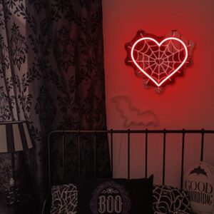 Panneau néon LED Spider Web Heart