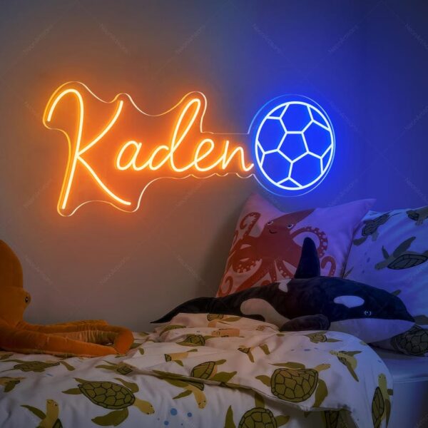 Enseigne néon de football personnalisée, décoration sportive