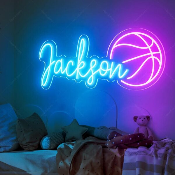 Enseigne au néon personnalisée avec nom de basket-ball - Image 2