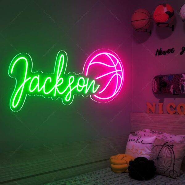 Enseigne au néon personnalisée avec nom de basket-ball - Image 4