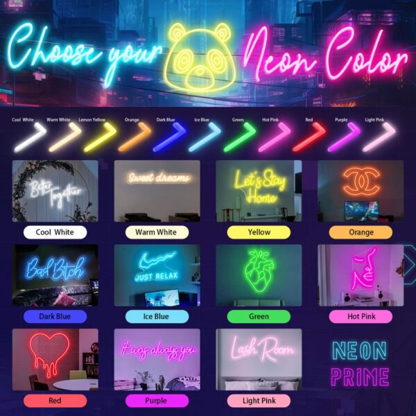 Enseigne LED néon en forme de coeur personnalisée pour mariage - Image 7