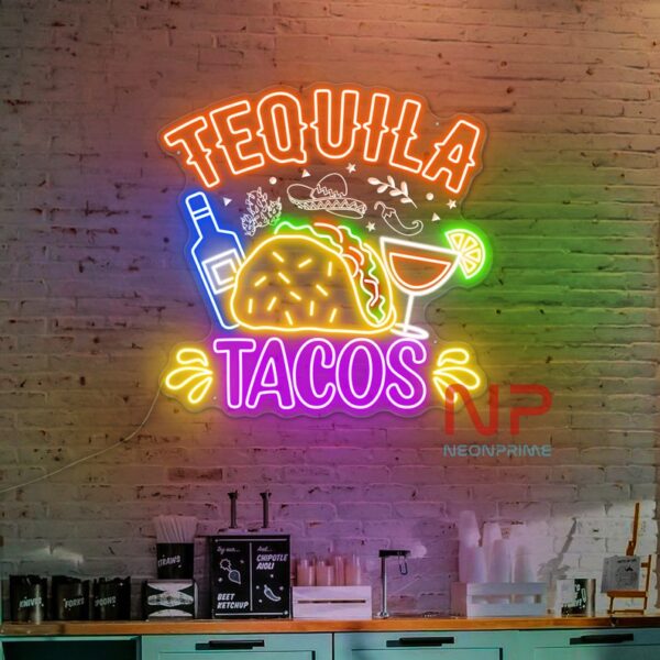 enseigne néon tequila et tacos - Image 2
