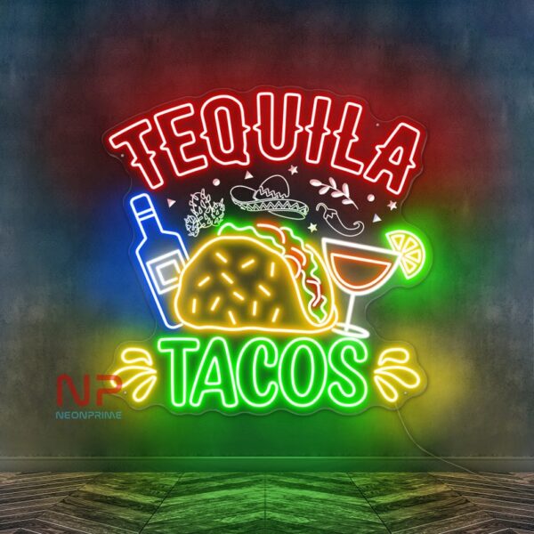 enseigne néon tequila et tacos - Image 3