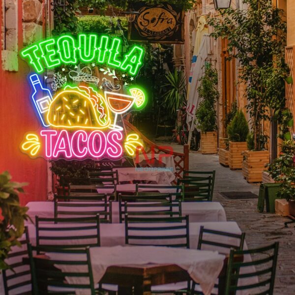 enseigne néon tequila et tacos - Image 4