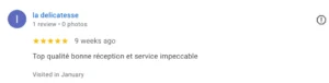 Review positif d’un client satisfait par son enseigne néon personnalisée